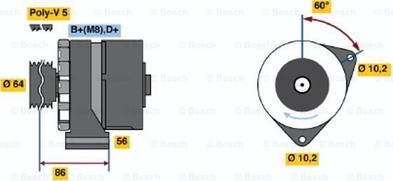 BOSCH 0 986 033 910 - Генератор unicars.by