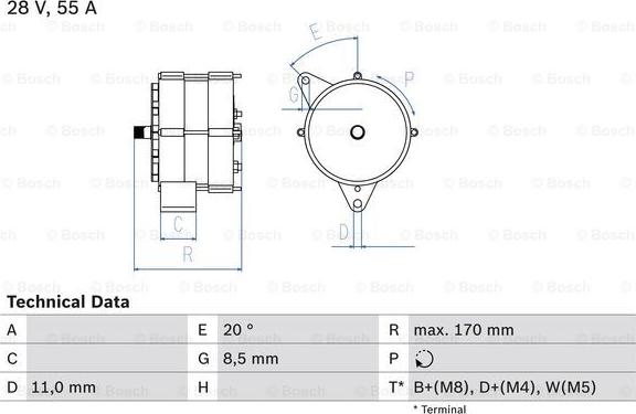 BOSCH 0 986 033 840 - Генератор unicars.by