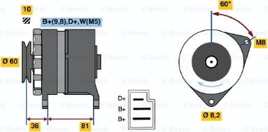 BOSCH 0 986 033 860 - Генератор unicars.by