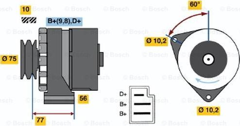 BOSCH 0 986 032 800 - Генератор unicars.by