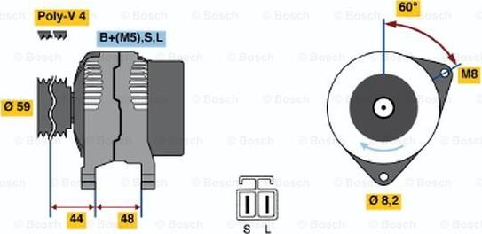 BOSCH 0 986 037 981 - Генератор unicars.by