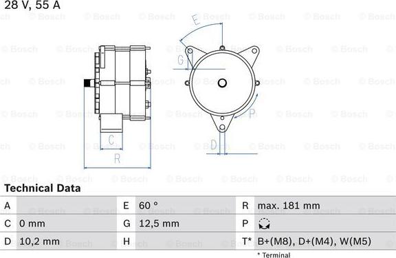 BOSCH 0 986 037 410 - Генератор unicars.by