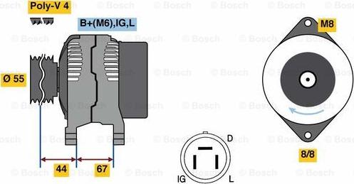 BOSCH 0 986 037 561 - Генератор unicars.by