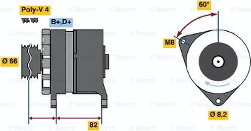 BOSCH 0 986 037 040 - Генератор unicars.by