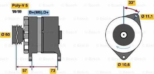 BOSCH 0 986 037 130 - Генератор unicars.by