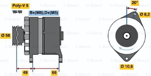 BOSCH 0 986 037 801 - Генератор unicars.by