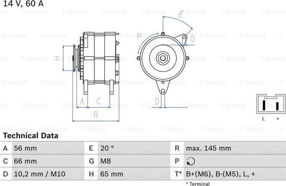 BOSCH 0 986 037 321 - Генератор unicars.by