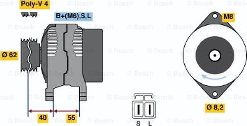 BOSCH 0 986 037 201 - Генератор unicars.by