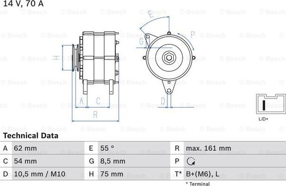 BOSCH 0 986 037 791 - Генератор unicars.by