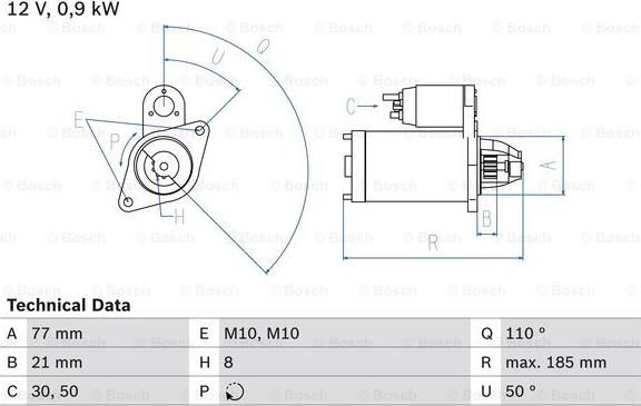 BOSCH 0 986 029 030 - Стартер unicars.by