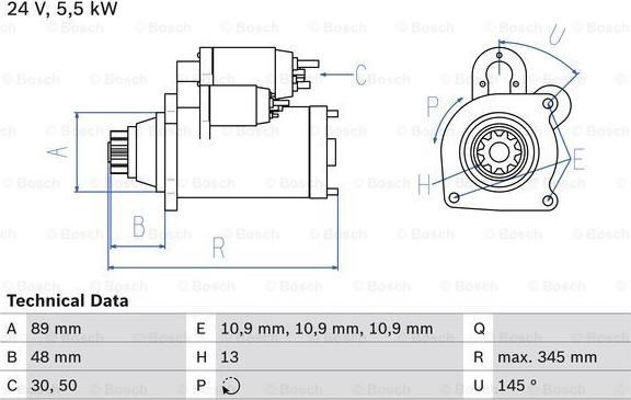 BOSCH 0 986 024 670 - Стартер unicars.by