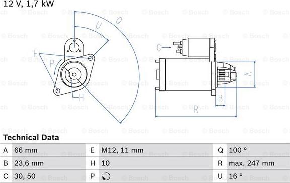 BOSCH 0 986 024 030 - Стартер unicars.by