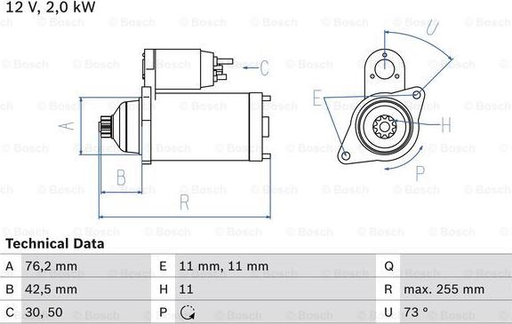 BOSCH 0 986 024 360 - Стартер unicars.by