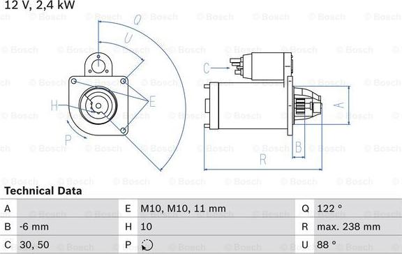 BOSCH 0 986 024 220 - Стартер unicars.by