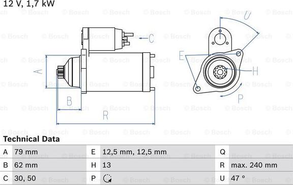 BOSCH 0 986 025 150 - Стартер unicars.by