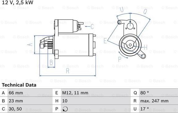 BOSCH 0 986 025 160 - Стартер unicars.by