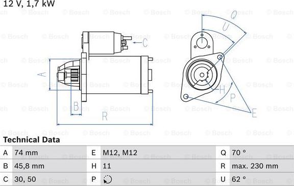 BOSCH 0 986 025 130 - Стартер unicars.by