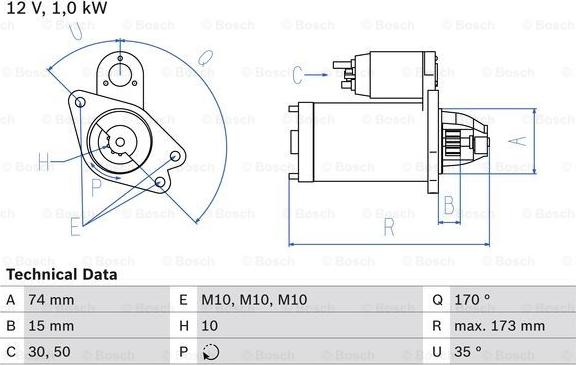 BOSCH 0 986 025 290 - Стартер unicars.by