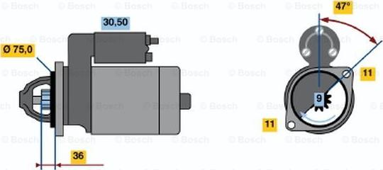 BOSCH 0 986 020 441 - Стартер unicars.by