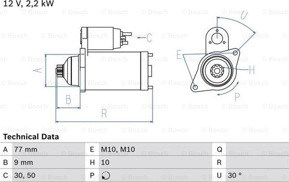 BOSCH 0 986 020 421 - Стартер unicars.by