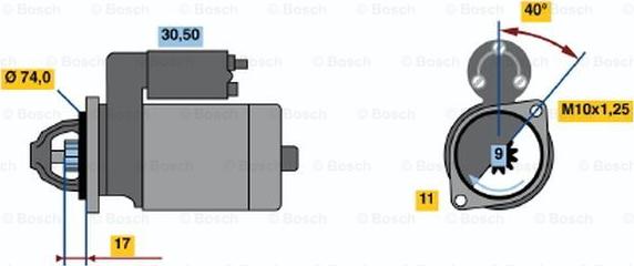 BOSCH 0 986 020 541 - Стартер unicars.by