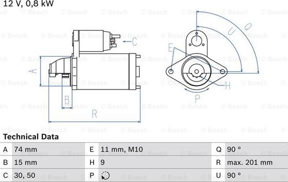 BOSCH 0 986 020 551 - Стартер unicars.by