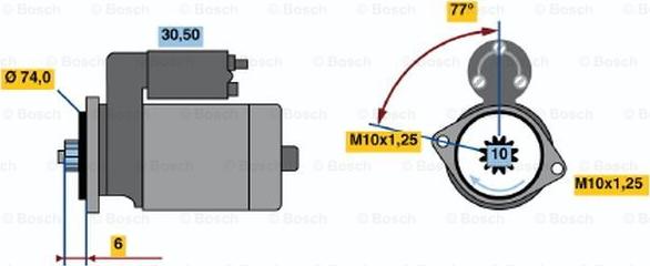 BOSCH 0 986 020 841 - Стартер unicars.by