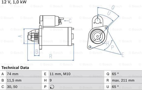 BOSCH 0 986 020 571 - Стартер unicars.by