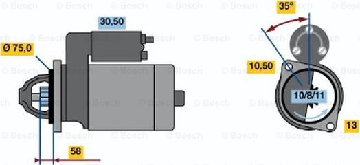 BOSCH 0 986 020 691 - Стартер unicars.by