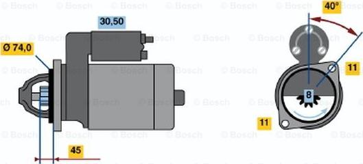 BOSCH 0 986 020 651 - Стартер unicars.by