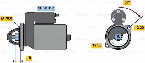 BOSCH 0 986 020 001 - Стартер unicars.by