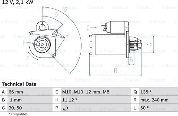 BOSCH 0 986 020 131 - Стартер unicars.by