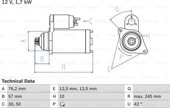 BOSCH 0 986 020 320 - Стартер unicars.by