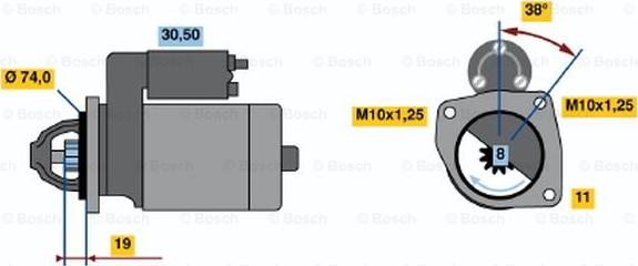 BOSCH 0 986 020 731 - Стартер unicars.by