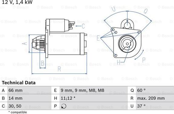 BOSCH 0 986 021 651 - Стартер unicars.by