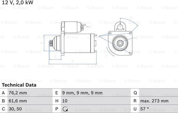 BOSCH 0 986 021 870 - Стартер unicars.by