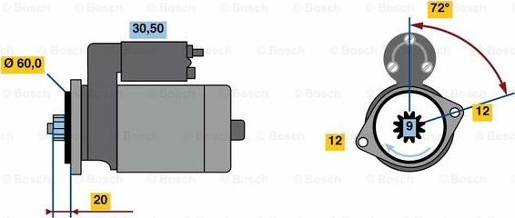 BOSCH 0 986 023 420 - Стартер unicars.by