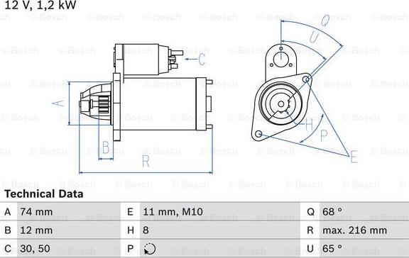 BOSCH 0 986 023 550 - Стартер unicars.by