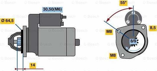 BOSCH 0 986 023 650 - Стартер unicars.by