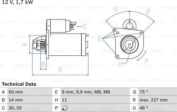 BOSCH 0 986 023 050 - Стартер unicars.by