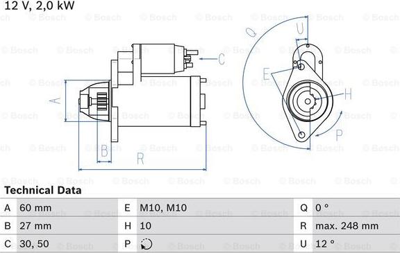 BOSCH 0 986 023 110 - Стартер unicars.by