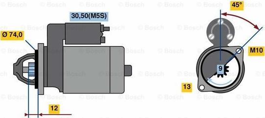 BOSCH 0 986 023 890 - Стартер unicars.by