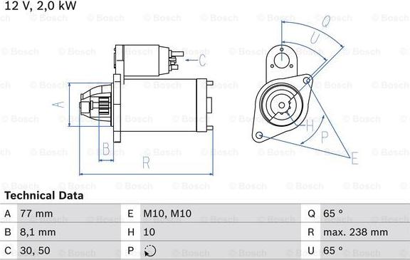 BOSCH 0 986 023 340 - Стартер unicars.by