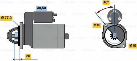 BOSCH 0 986 023 750 - Стартер unicars.by