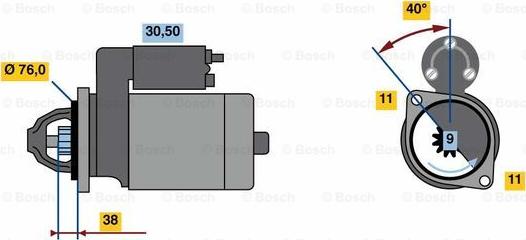 BOSCH 0 986 023 780 - Стартер unicars.by