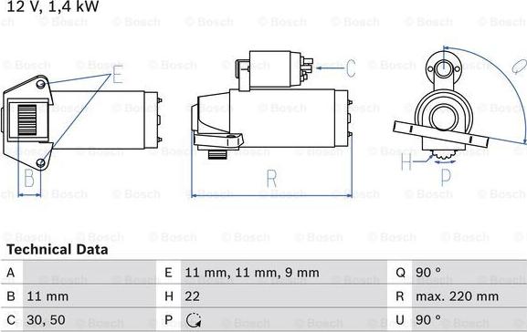 BOSCH 0 986 022 561 - Стартер unicars.by