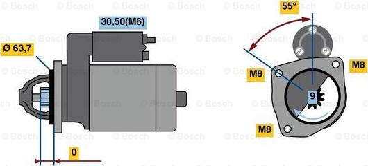 BOSCH 0 986 022 111 - Стартер unicars.by