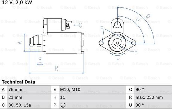 BOSCH 0 986 022 880 - Стартер unicars.by