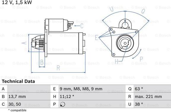 BOSCH 0 986 022 790 - Стартер unicars.by