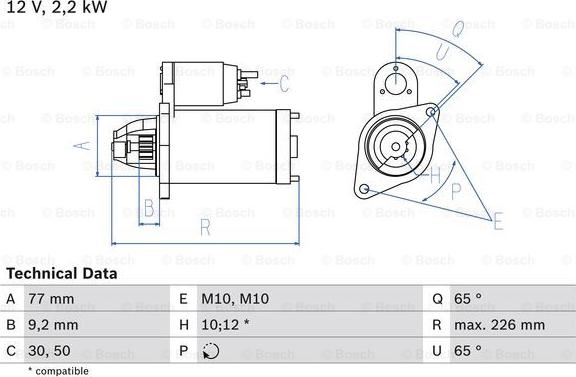 BOSCH 0 986 022 740 - Стартер unicars.by